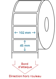 102 mm x 45 mm Étiquettes à rouleaux