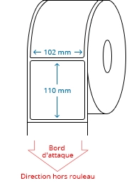 102 mm x 110 mm Étiquettes à rouleaux