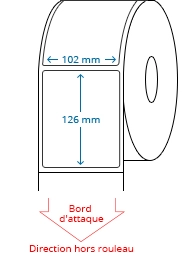 102 mm x 126 mm Étiquettes à rouleaux