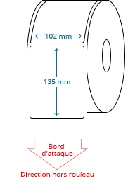 102 mm x 135 mm Étiquettes à rouleaux