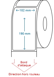 102 mm x 190 mm Étiquettes à rouleaux