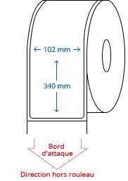 102 mm x 340 mm Étiquettes à rouleaux