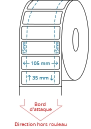 105 mm x 35 mm  Étiquettes à rouleaux