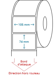 105 mm x 74 mm Étiquettes à rouleaux