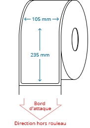 105 mm x 235 mm Étiquettes à rouleaux