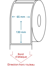 65 mm x 130 mm Étiquettes à rouleaux