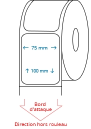 75 mm x 100 mm Étiquettes à rouleaux