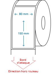 80 mm x 150 mm Étiquettes à rouleaux
