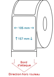 105 mm x 157 mm Étiquettes à rouleaux