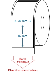 38 mm x 80 mm Étiquettes à rouleaux