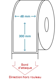 48 mm x 300 mm Étiquettes à rouleaux