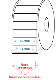 50 mm x 14 mm Étiquettes à rouleaux