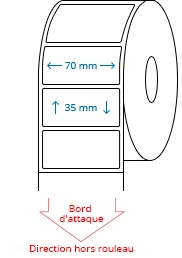 70 mm x 35 mm Étiquettes à rouleaux