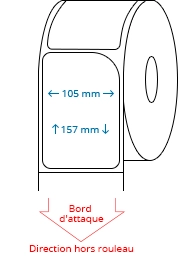 105 mm x 157 mm Étiquettes à rouleaux
