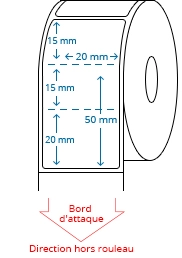 20 mm x 50 mm Étiquettes à rouleaux