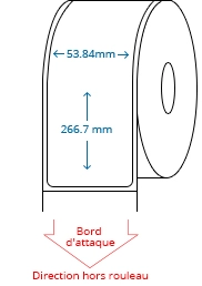 53.84 mm x 266.70 mm Étiquettes à rouleaux