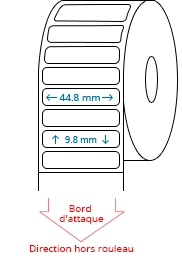 44.8 mm x 9.8 mm Étiquettes à rouleaux