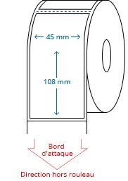 45 mm x 108 mm Étiquettes à rouleaux