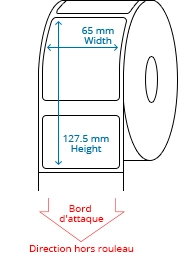 65 mm x 127 mm Étiquettes à rouleaux