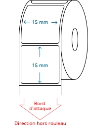 15 mm x 15 mm Étiquettes à rouleaux