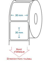 30 mm x 30 mm Étiquettes à rouleaux