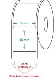 35 mm x 35 mm Étiquettes à rouleaux