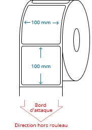 100 mm x 100 mm Étiquettes à rouleaux