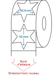 43.6 mm x 50 mm Étiquettes à rouleaux