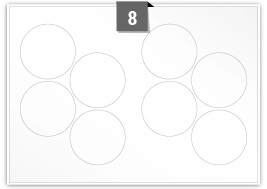 8 Circular Labels per SRA3 sheet 