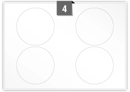 4 Circular Labels per SRA3 Sheet 