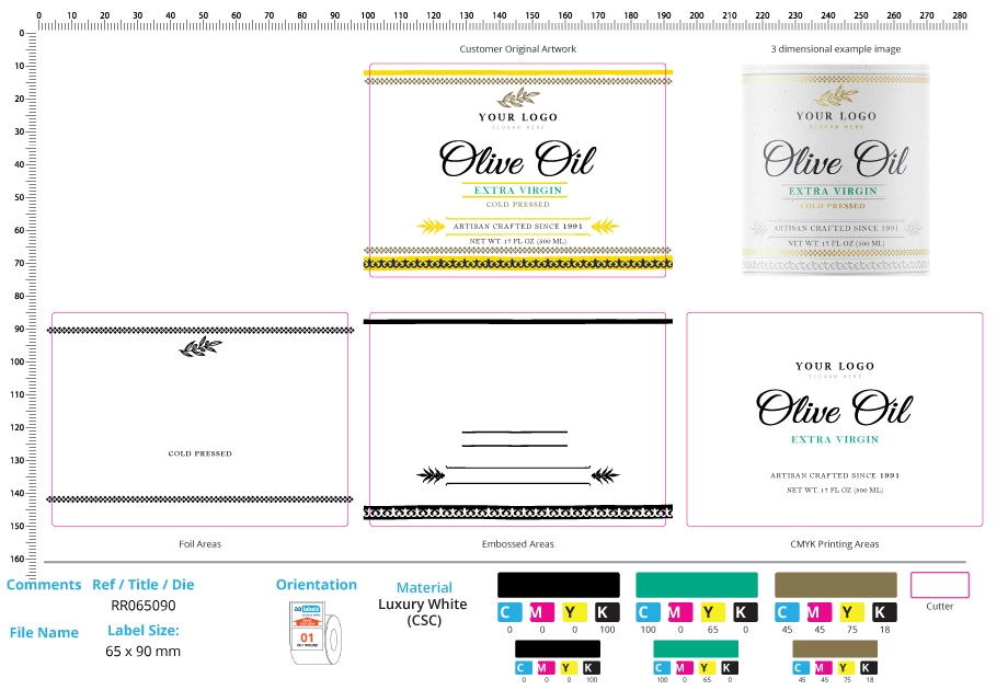 Printed rectangular shaped labels on rolls | AA Labels