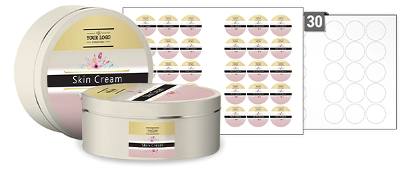 Étiquettes Rondes Sur Feuilles A3